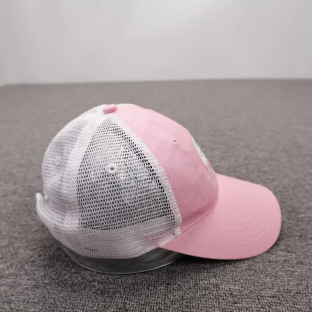 John Deere Hat Cap Snap Back Mens One Size Pink Mesh Trucker Baseball Logo